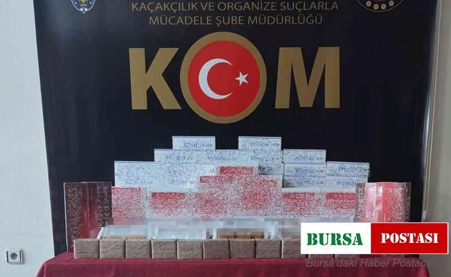 55 bin 600 adet kaçak makaron ele geçirildi