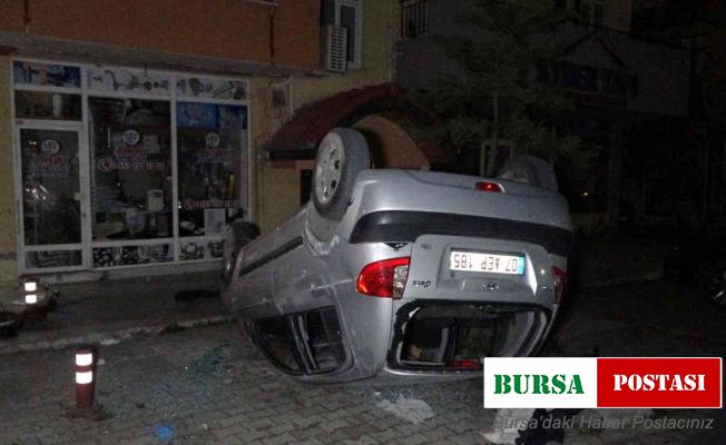 Alkollü sürücü takla atan otomobilden ağır yaralı olarak çıkarıldı