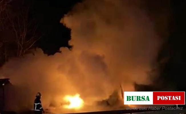 Amasya’da tır alev alev yandı