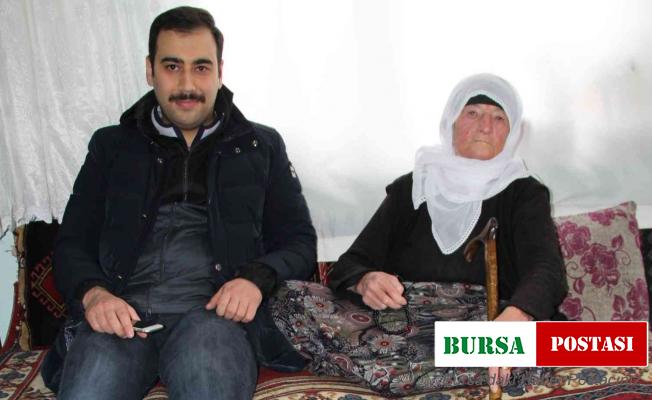 Asırlık Fatma Nineyi duygulandıran ziyaret