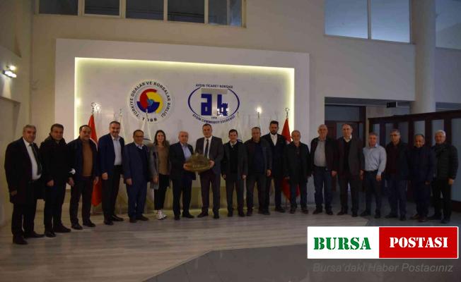 Aydın Ticaret Borası yönetimi Ege Zeytin ve Zeytinyağı İhracatçıları Birliği Yönetim Kurulu Başkanı Er’i ağırladı