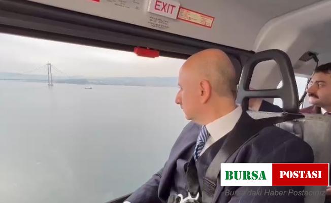 Bakan Karaismailoğlu, 1915 Çanakkale Köprüsü’nü havadan inceledi
