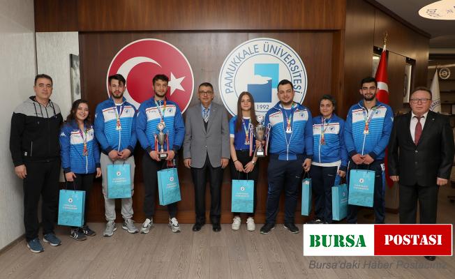 Bileği bükülmeyen şampiyonlara Rektör Kutluhan’dan tebrik