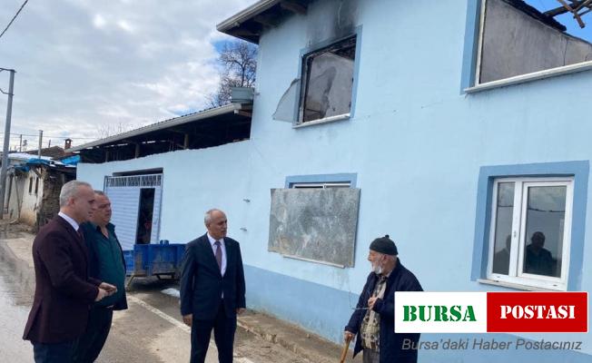 Bursa’da evi kül olan aileye belediye başkanı sahip çıktı