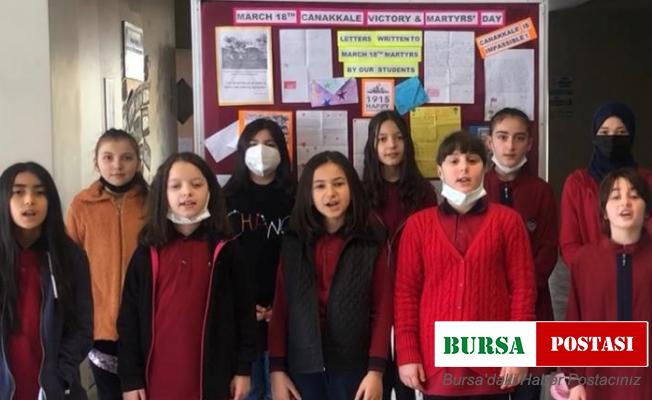 Çanakkale Şehitleri’ne İngilizce mektup yazıp seslendirdiler