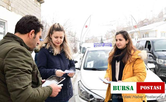 Çatak’ta ilk kez direksiyon sınavı yapıldı