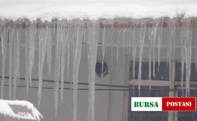 Çatılarda oluşan buz sarkıtları tehlike saçıyor