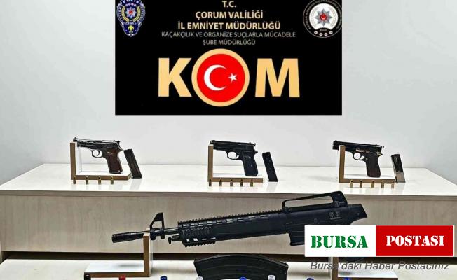 Çorum polisinden ruhsatsız silah operasyonu