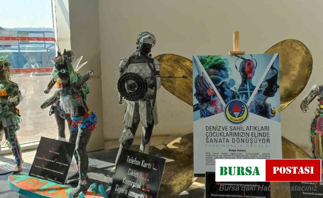 Deniz ve sahillerdeki atıklar TED öğrencilerinin elinde sanata dönüştü