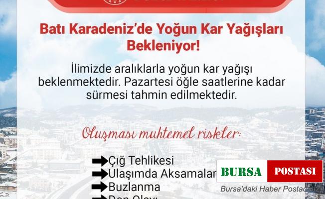 Düzce Valiliğinden yoğun kar yağışı uyarısı