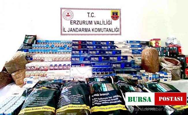 Erzurum’da piyasa değeri 215 bin TL olan kaçak malzeme ele geçirildi