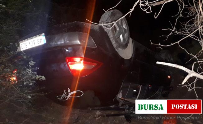 Fethiye’de otomobil uçuruma yuvarlandı