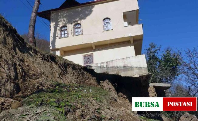 Giresun’da heyelan nedeniyle köylüler tedirgin
