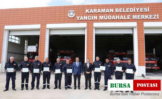 İçişleri Bakanlığından itfaiye erlerine teşekkür belgesi