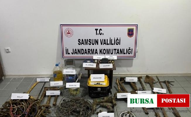 Kaçak kazıya suçüstü: 3 gözaltı