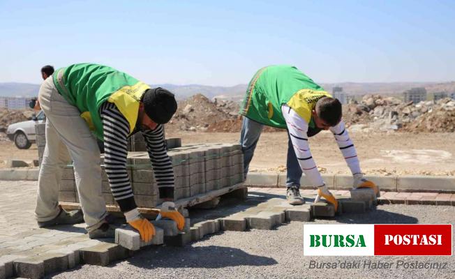Karaköprü’de kilitli parke çalışması