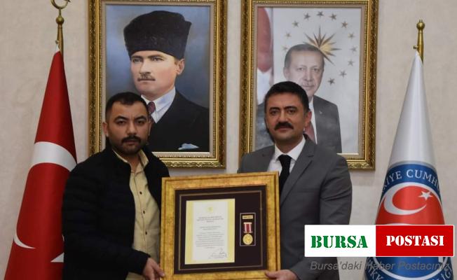 Kırıkkale’de gazi jandarma uzman çavuşa devlet övünç madalyası ve beratı verildi