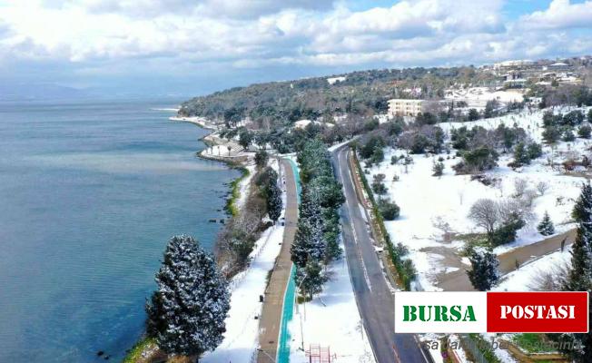 Kocaeli’nin kar manzarası mest etti