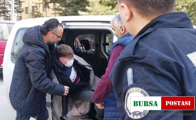 Konya’da çocukla birlikte araç gasp eden şüpheli adliyede