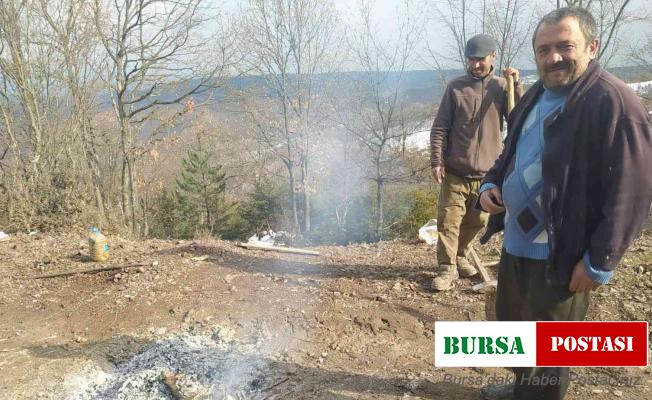 Mahalleliden ilginç yöntem: Kaya parçasını yakarak kırdı