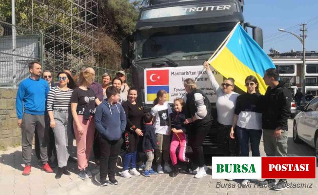 Marmaris’te yaşayan Ukraynalılar ülkelerine yardım gönderdi