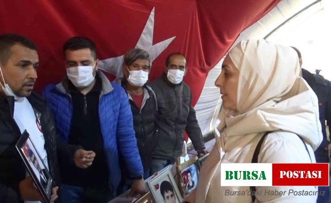 Mehmet Özhaseki’nin eşi, evlat nöbetindeki ailelerle bir araya geldi