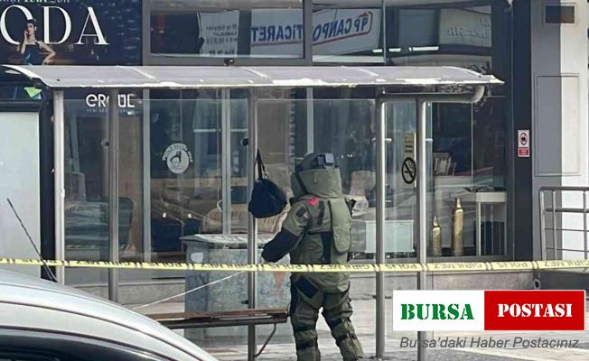 Otobüs durağında unutulan çanta fünye ile patlatıldı