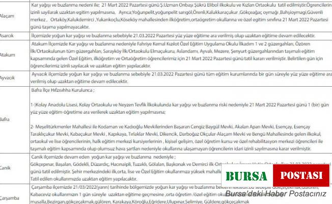 Samsun’da eğitime kar engeli