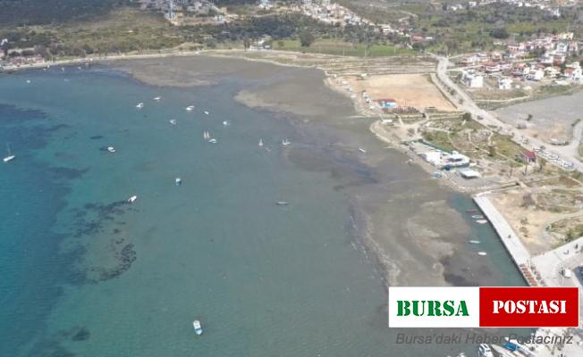 Seferihisar’da deniz 30 metre çekildi