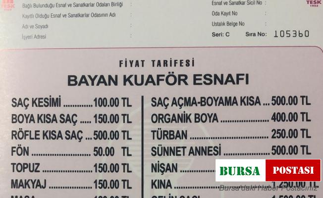 Sinop’ta bayan kuaför tarifesi yenilendi