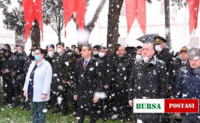 Sinop’ta yoğun kar altında 18 Mart töreni