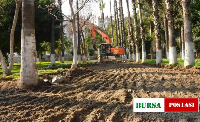 Tarsus Atatürk Gençlik Parkı’nda yenileme çalışması