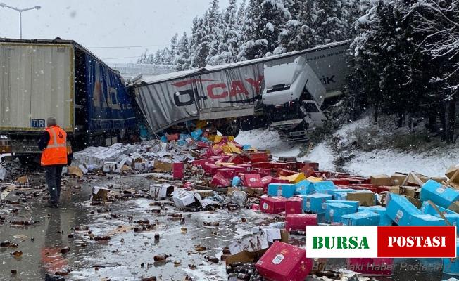 TEM’de iki tır çarpıştı, sıkışan sürücü hastanede hayatını kaybetti