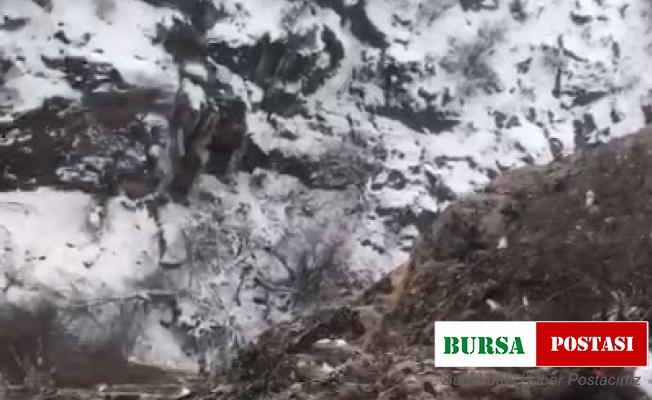 Uçuruma yuvarlanan keçi 6 saatte kurtarıldı