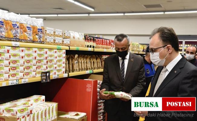 Vali Kızılkaya, marketlerde fahiş fiyat ve stok denetimi yaptı