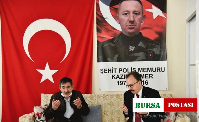 Vali Kızılkaya’dan şehit babası Esmer’e ziyaret