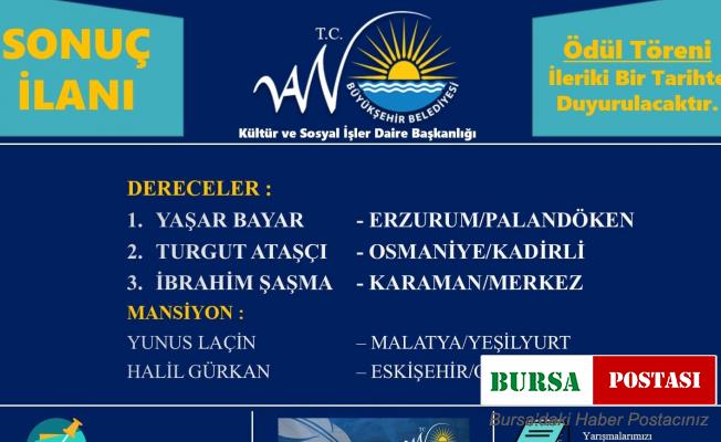 Van Büyükşehir Belediyesinin şiir yarışması sonuçlandı